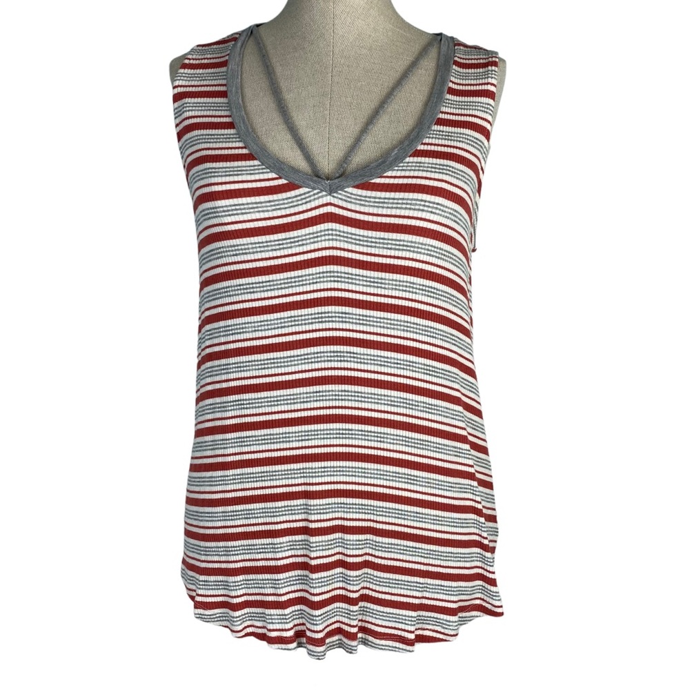C’isa Stripped V-Neck Tank